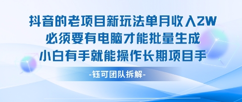 老项目新玩法单月收入2W小白有手就能操作长期项目-听风云网创