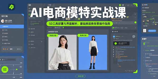 AI电商模特实战课，SD工具部署与界面解析，基础换装换背景操作指南-听风云网创