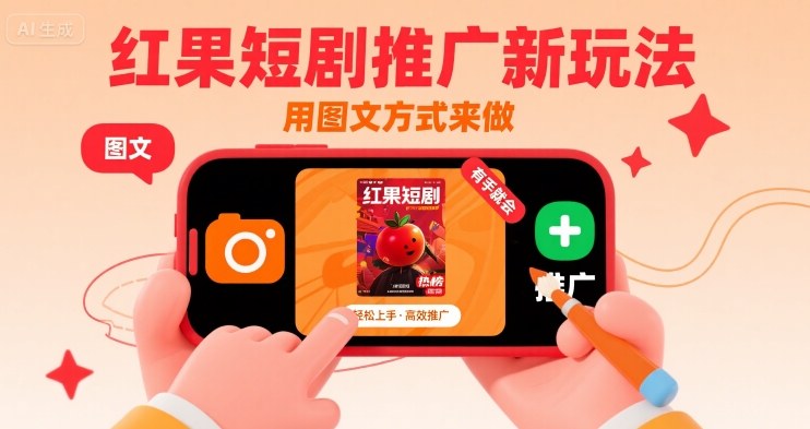 红果短剧推广新玩法，用图文方式来做，有手就会-听风云网创
