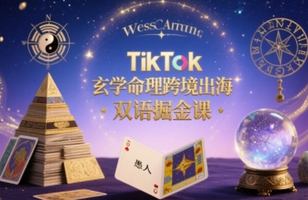 TikTok玄学命理跨境出海双语掘金课，手把手教你用命理知识精准直击海外用户痛点-听风云网创