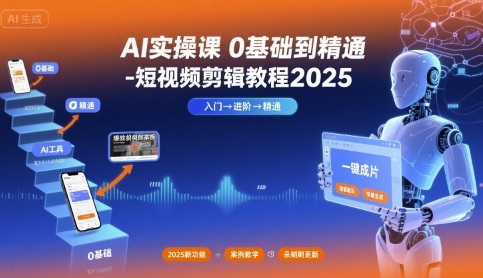 AI实操课0基础到精通-短视频剪辑教程2025-听风云网创