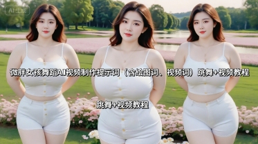 微胖女孩舞蹈AI视频制作提示词(含绘图词、视频词) 跳舞+视频教程-听风云网创