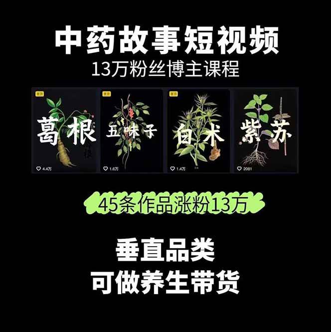 图片[2]-中药文化赛道：溯源故事开发，AI工具实战，平台运营，全方位解锁中医流量变现新路径-听风云网创