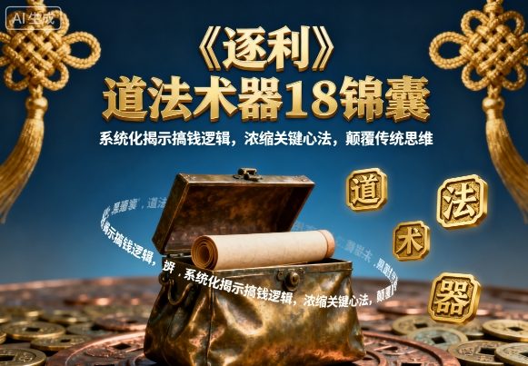 《逐利》道法术器18锦囊，系统化揭示搞钱逻辑，浓缩关键心法，颠覆传统思维-听风云网创