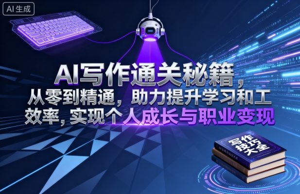 AI写作通关秘籍，从零到精通，助力提升学习和工作效率，实现个人成长与职业变现-听风云网创