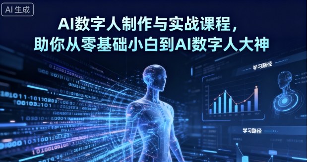 AI数字人制作与实战课程,助你从零基础小白到AI数字人大神-听风云网创